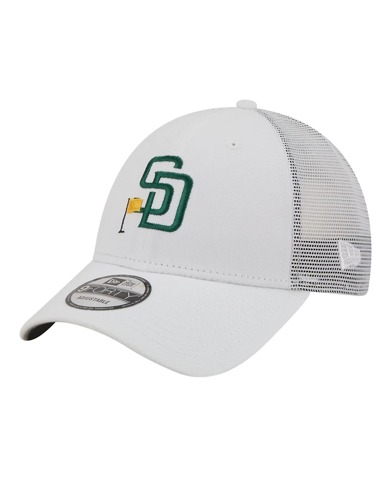 New Era Men's White San Diego Padres Flag 9FORTY Trucker Adjustable Hat