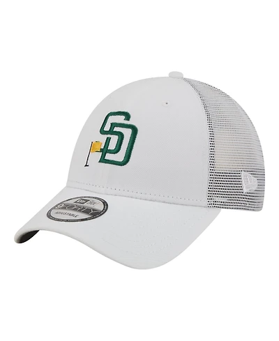 New Era Men's White San Diego Padres Flag 9FORTY Trucker Adjustable Hat