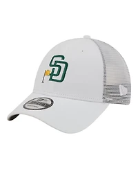 New Era Men's White San Diego Padres Flag 9FORTY Trucker Adjustable Hat