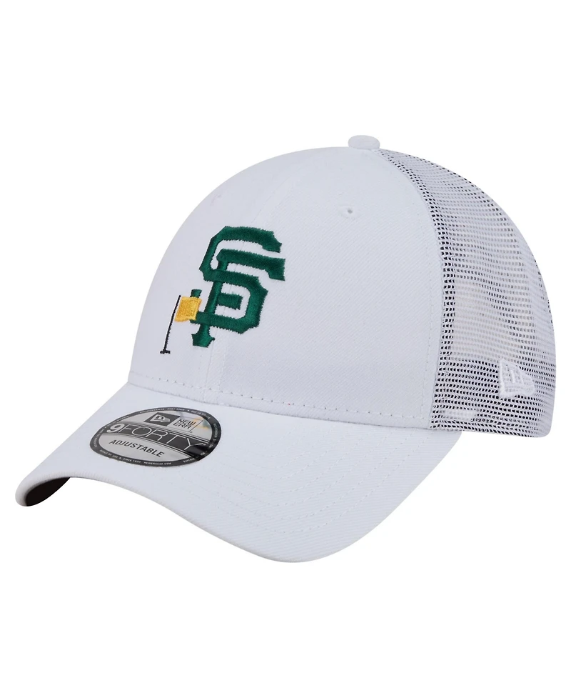 New Era Men's White San Francisco Giants Flag 9FORTY Trucker Adjustable Hat