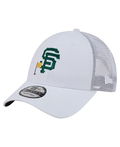 New Era Men's White San Francisco Giants Flag 9FORTY Trucker Adjustable Hat