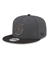 New Era Men's Gray, Black Portland Trail Blazers Logo 2-Tone 9FIFTY Snapback Hat