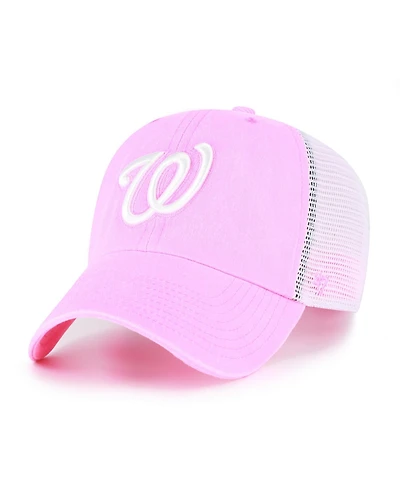 '47 Brand Women's Pink Washington Nationals Summer Fun Trucker Clean Up Adjustable Hat