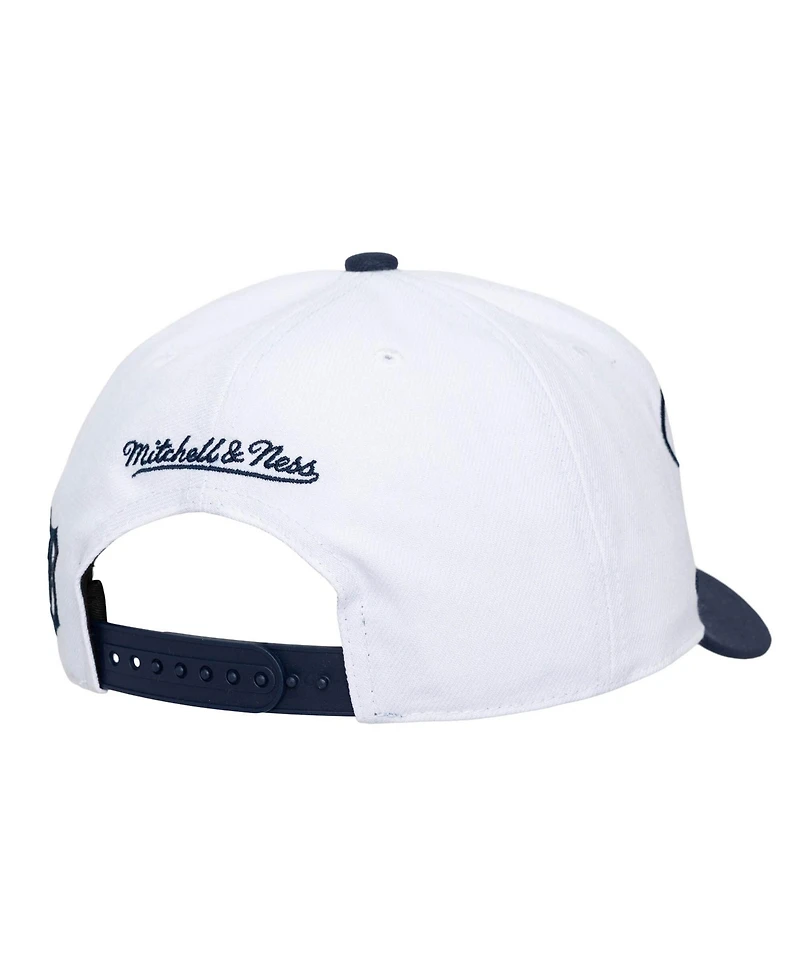 Mitchell & Ness Men's and Women's White, Navy Detroit Tigers Xl Script Pro Crown Adjustable Hat
