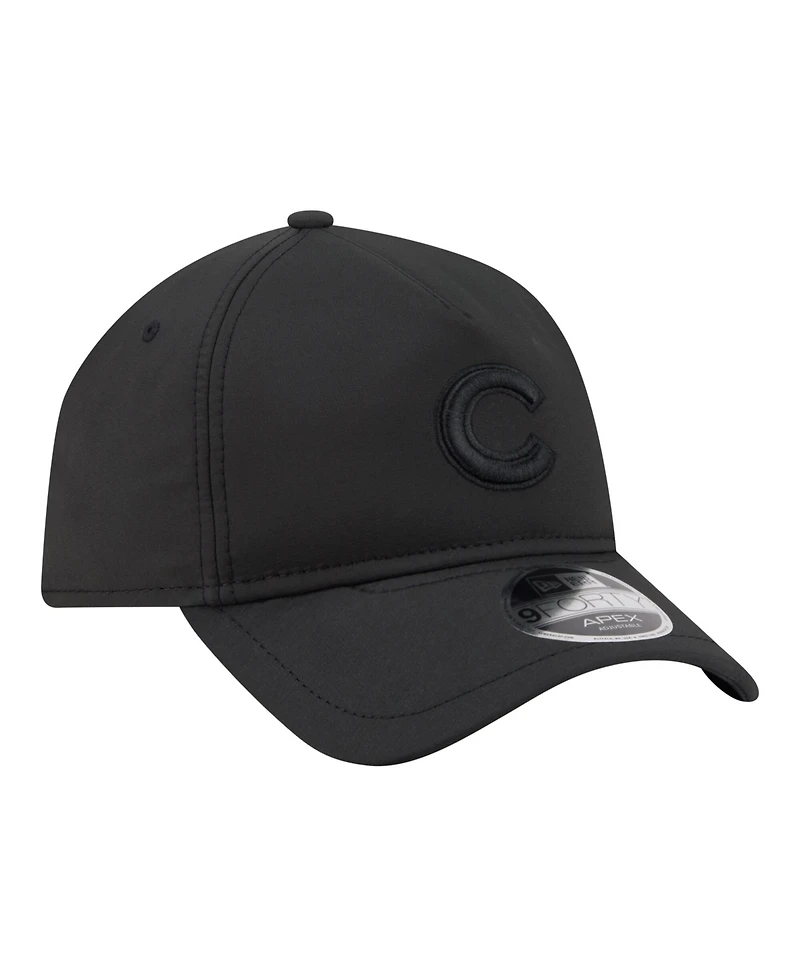 New Era Men's Black Chicago Cubs Injection Apex 9FORTY Adjustable Hat