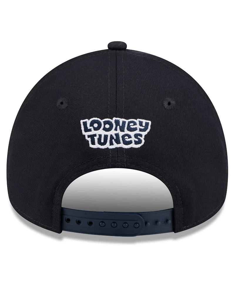 New Era Big Boys and Girls Navy Cleveland Guardians Looney Tunes A-Frame 9FORTY Adjustable Hat