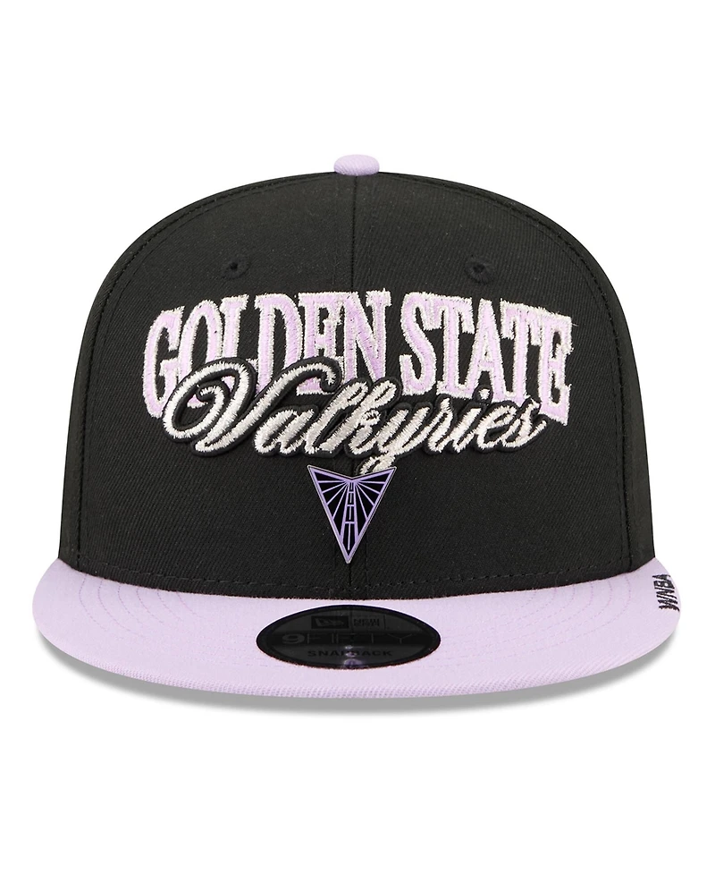 New Era Men's and Women's Eclipse Black, Violet Golden State Valkyries Wnba Tip-Off 2026 Metal Badge A-Frame 9FIFTY Snapback Hat