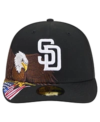 New Era Men's Black San Diego Padres Americana Bald Eagle Pre-Curved 59FIFTY Fitted Hat