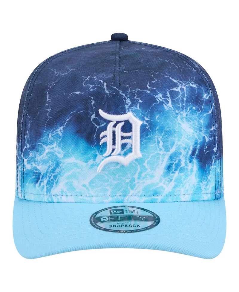 New Era Men's Light Blue Detroit Tigers Deep Water Pre-Curved 9FIFTY A-Frame Snapback Hat