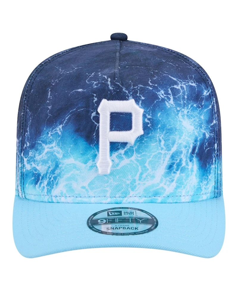 New Era Men's Light Blue Pittsburgh Pirates Deep Water Pre-Curved 9FIFTY A-Frame Snapback Hat