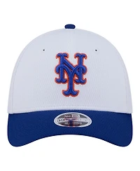 New Era Big Boys and Girls White, Royal New York Mets Baseball 39THIRTY M-Crown Flex Hat