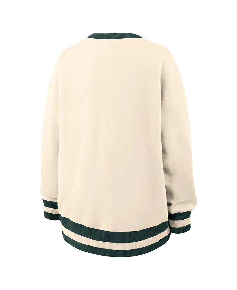 Nike Women's Natural Michigan State Spartans Oversized Legacy Arch Phoenix Sweatshirt