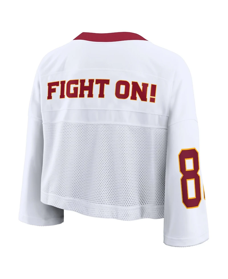Nike Women's White Usc Trojans Oversized Logo Cropped Fashion Jersey
