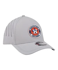 New Era Men's Gray Houston Astros Patch 39THIRTY A-Frame M-Crown Perforated Flex Hat
