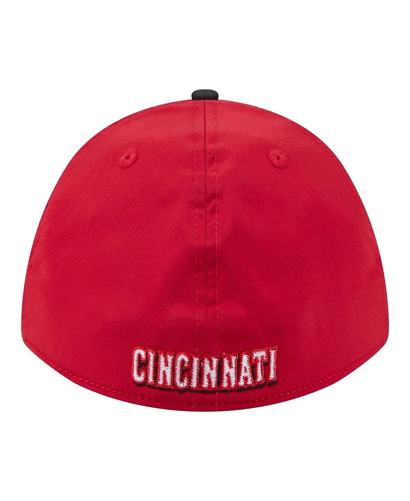 New Era Men's Red, Black Cincinnati Reds Rope M-Crown A-Frame 39THIRTY Flex Hat