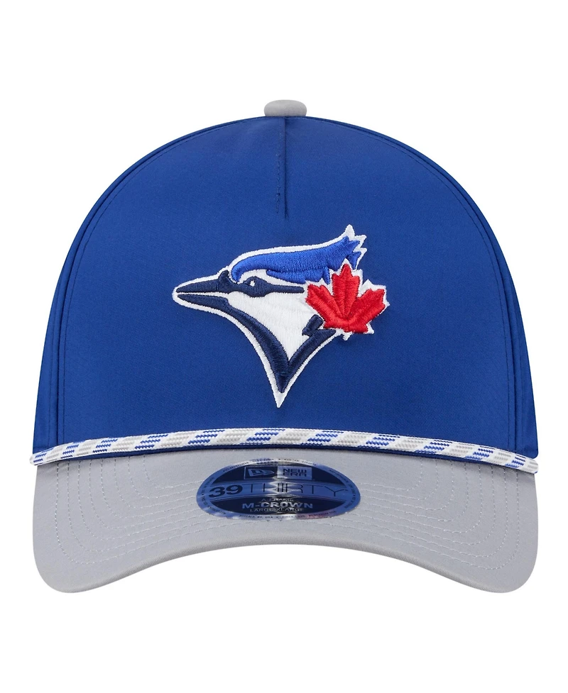 New Era Men's Royal, Grey Toronto Blue Jays Rope M-Crown A-Frame 39THIRTY Flex Hat