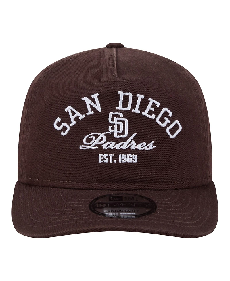 New Era Men's Brown San Diego Padres Stacked 19TWENTY Adjustable Hat