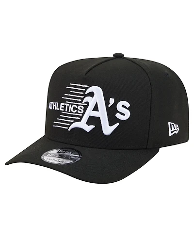 New Era Men's Black Athletics Motion A-Frame 9FIFTY Snapback Hat