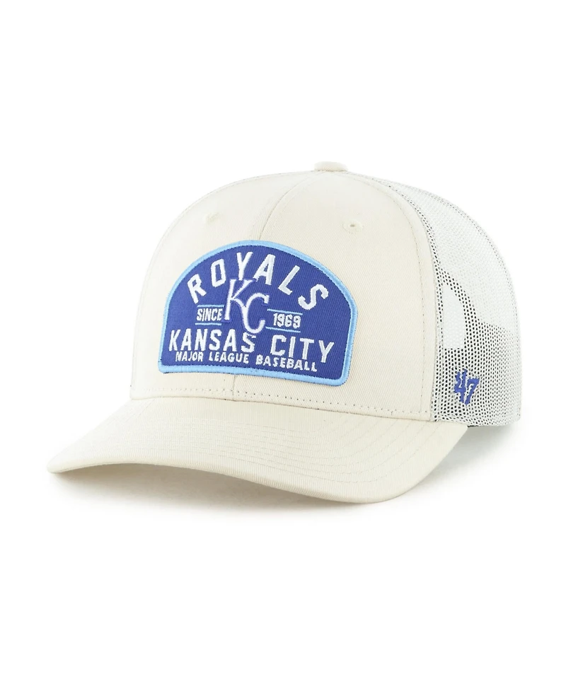 '47 Brand Men's Cream Kansas City Royals Leland Adjustable Trucker Hat