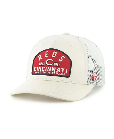 '47 Brand Men's Cream Cincinnati Reds Leland Adjustable Trucker Hat