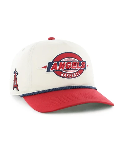 '47 Brand Men's Natural, Red Los Angeles Angels Frame Out Hitch Adjustable Hat