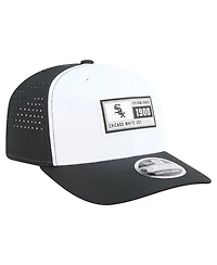 New Era Men's White, Black Chicago White Sox Established Patch 9SEVENTY Adjustable Hat