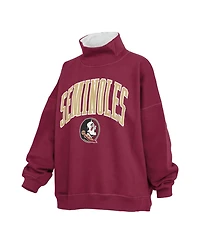 Pressbox Women's Garnet Florida State Seminoles Oversized Mock Neck Sweatshirt