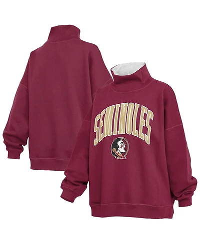 Pressbox Women's Garnet Florida State Seminoles Oversized Mock Neck Sweatshirt