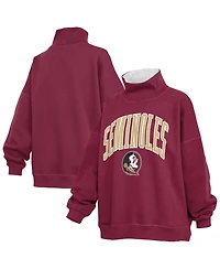 Pressbox Women's Garnet Florida State Seminoles Oversized Mock Neck Sweatshirt
