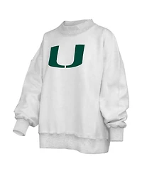 Pressbox Women's Heather Gray Miami Hurricanes Reversible Sweatshirt