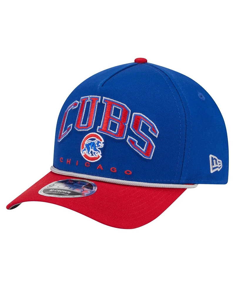 New Era Men's Royal, Red Chicago Cubs Arch 9FORTY A-Frame M-Crown Adjustable Hat