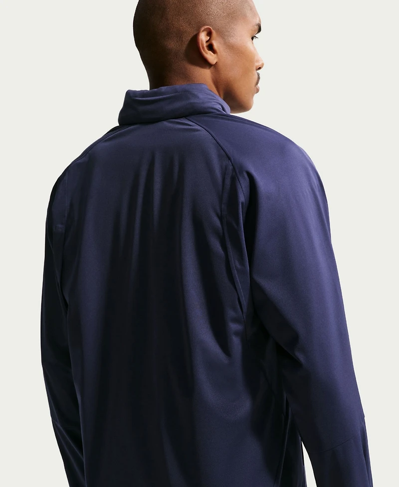 Nike Men's Blue Barcelona Strike Shield Full-Zip Hooded Rain Jacket