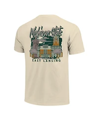 Image One Men's Natural Michigan State Spartans Comfort Colors Hand-Drawn Campus Stack T-Shirt