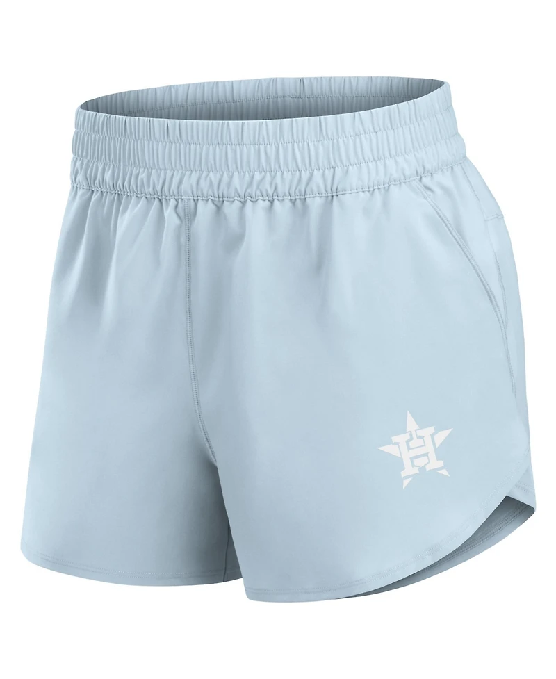 Fanatics Women's Light Blue Houston Astros Studio Woven Vibe Shorts