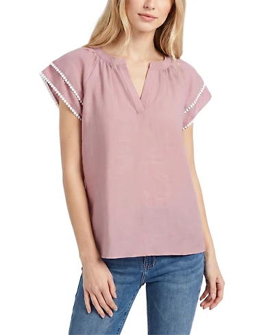 Ny Collection Petite Double-layer V Neck Blouse