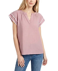 Ny Collection Petite Double-layer V Neck Blouse