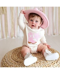 Sweet Wink Baby Girls 0-3M to 12M -18M Bandana Cowgirl Patch Western Long Sleeve Romper