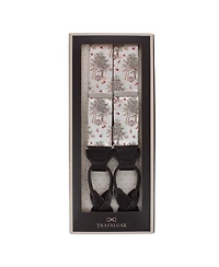 Trafalgar Men's Fall Apple Orchard Silk Novelty Button End Suspenders