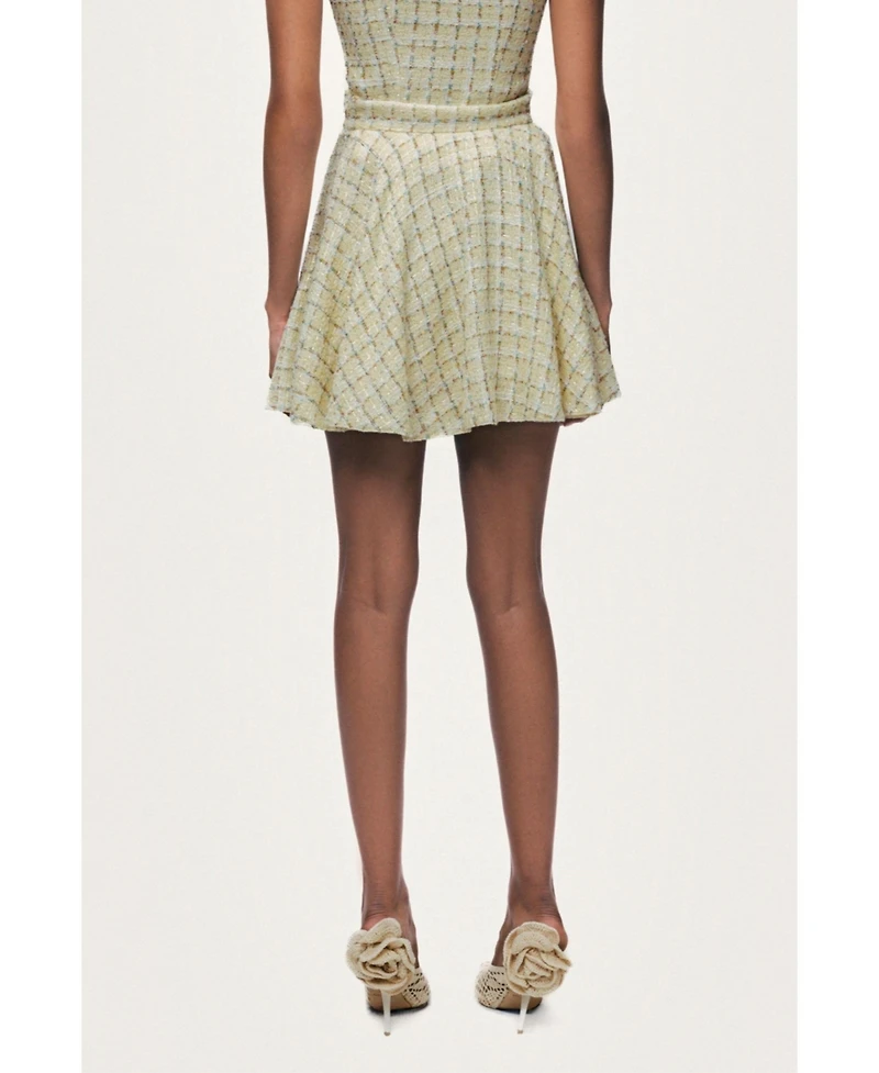 Nocturne Women's Ruffle Tweed Mini Skirt