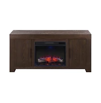 Augusta Home Senir 2 Cabinet Oak Tv Stand and Fireplace