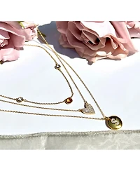 Suzy Levian New York Suzy Levian Sterling Silver Cubic Zirconia Letter "A" Initial Disc Pendant Necklace