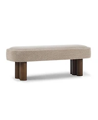 sumyeg Boucle Dining Bench with Upholstered Seat for Kitchen Dining Room or Living Space,250lbs Capacity