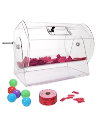Vevor Acrylic Raffle Drum Lottery Cage Holds 10000 Tickets or 300 Bingo Balls