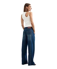 Desigual Women's High-Rise Wide-Leg Jeans