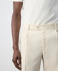 Mango Men's Regular-Fit Lyocell-Linen-Blend Pants