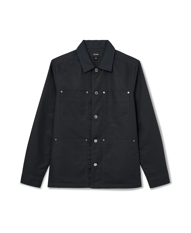 Reiss Men's Yorker Cotton-Twill Four-Pocket Overshirt