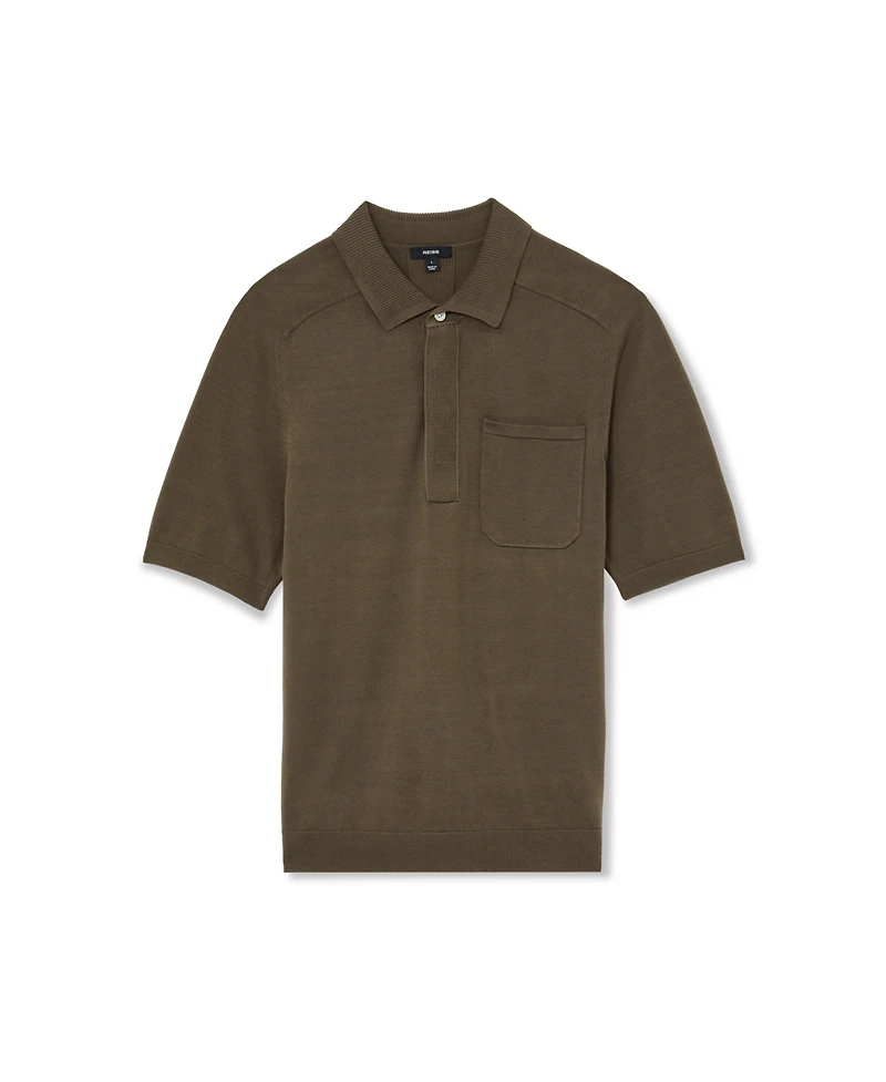 Reiss Men's Selkirk Cotton Knit Concealed-Placket Polo Shirt
