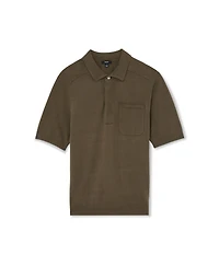 Reiss Men's Selkirk Cotton Knit Concealed-Placket Polo Shirt