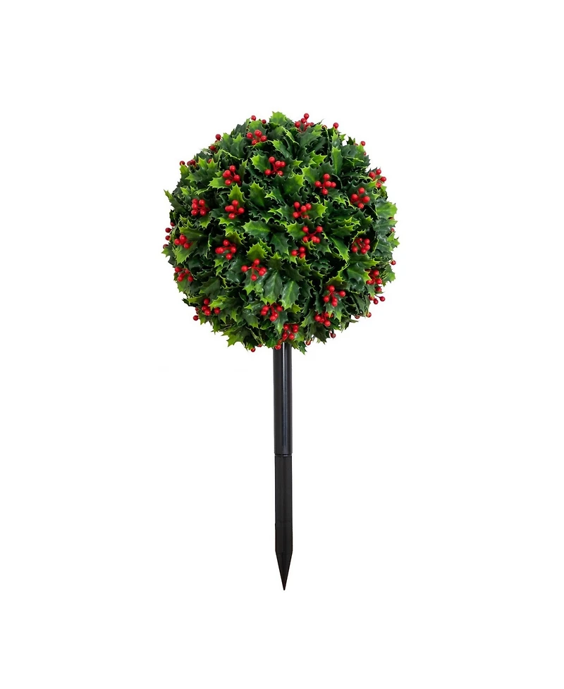 Nearly Natural 2' Ultraviolet Resistant Artificial Holly Berry Christmas Ball Indoor And Outdoor