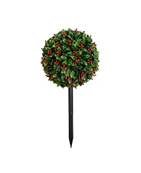 Nearly Natural 2' Ultraviolet Resistant Artificial Holly Berry Christmas Ball Indoor And Outdoor